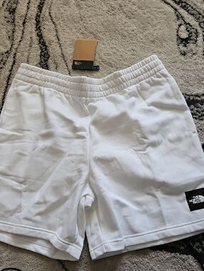 The North Face White Mens Fleece Athletic Shorts XL New